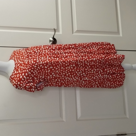 Cupshe The Gianna Dress women's Large dark orange spotted A-frame tiered dress - Picture 4 of 12